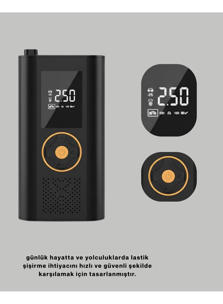 Dijital Göstergeli Taşınabilir Hava Kompresörü Güçlü Şişirme Performansı