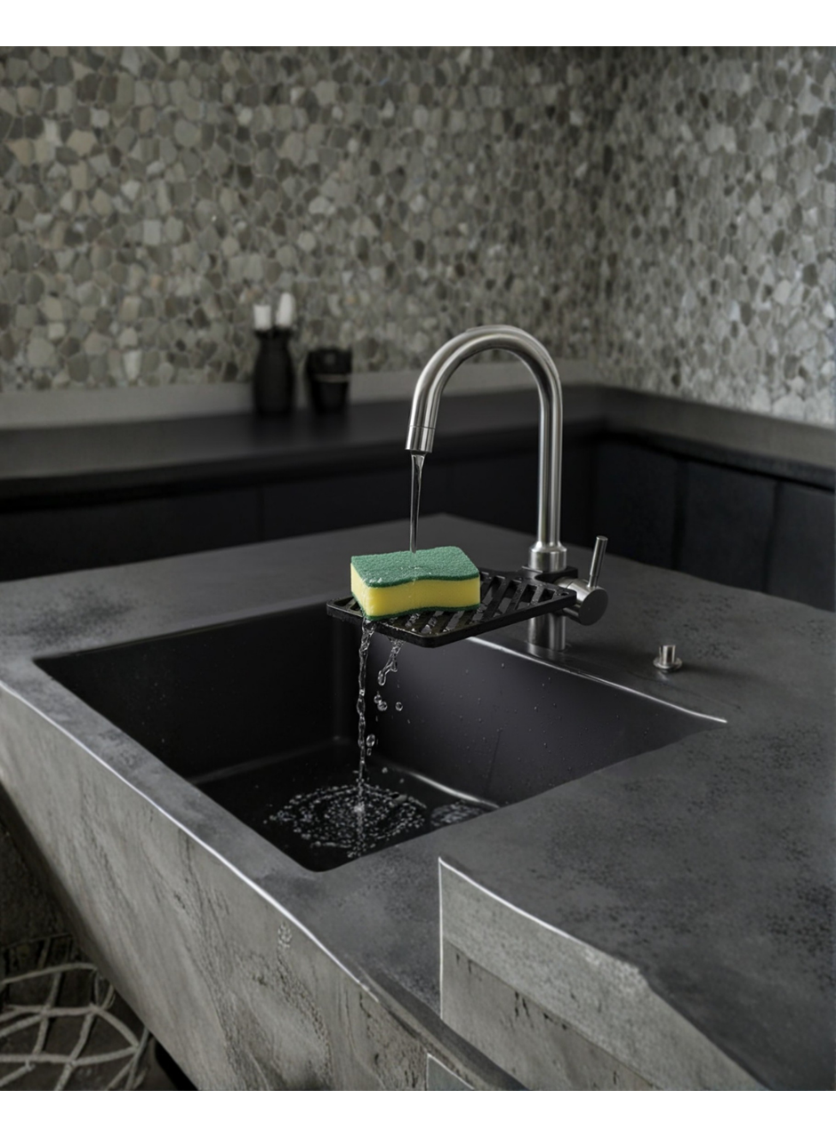 Musluğa Monte Sünger Organizeri Hijyenik Drenajlı Pratik Tasarım