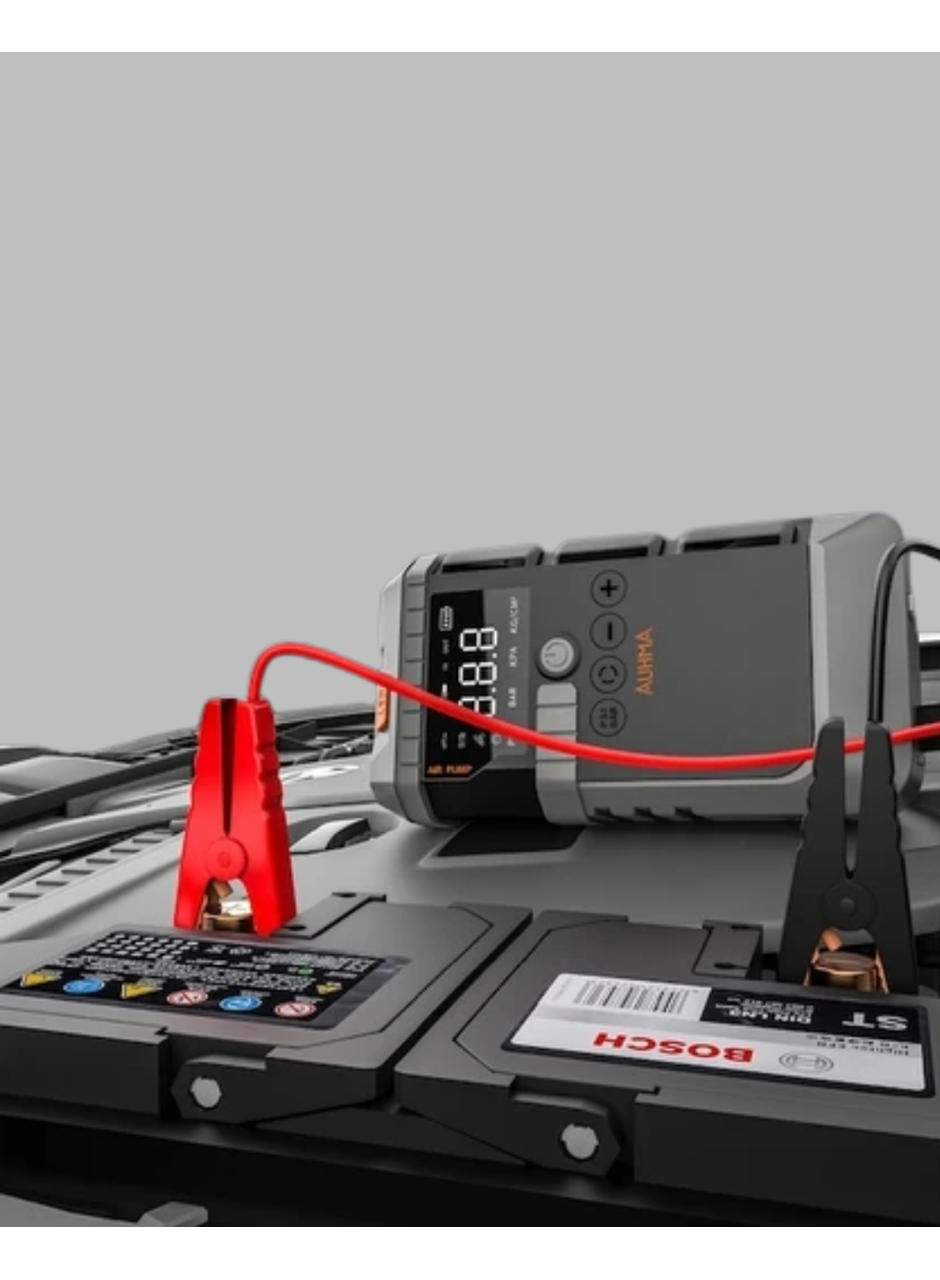 Taşınabilir Akü Takviye Cihazı Işıklı Hava Kompresörü Powerbank