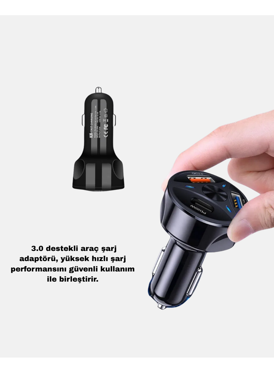 Araç İçi Telefon Tutucu + Quick Charge 3.0 Araç Şarj Cihazı Seti