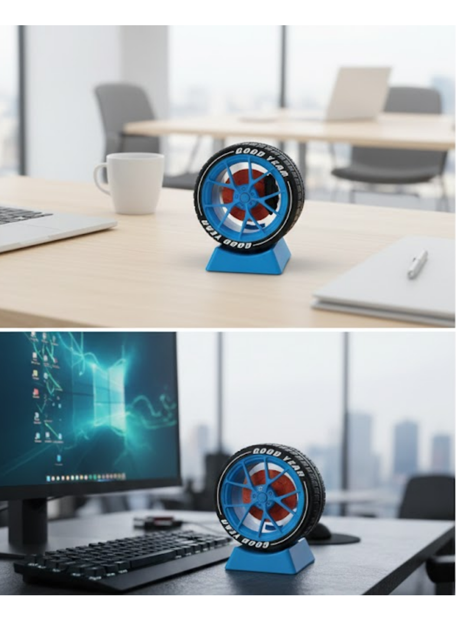 Otomobil Jant Görünümlü Masa Üstü Ofis Süsü