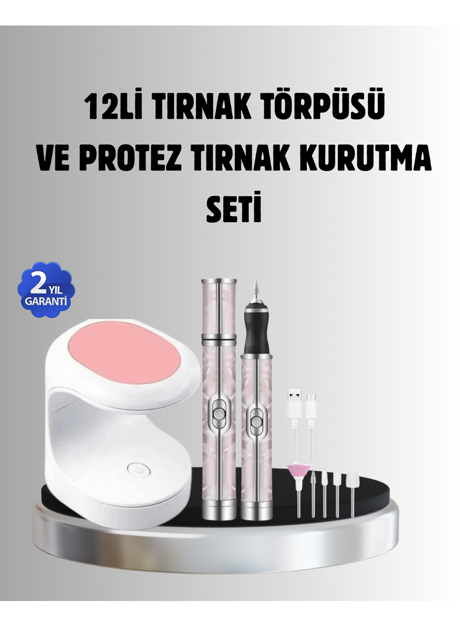 Tırnak Matkabı ve LED Oje Kurutucu 2’li Profesyonel Bakım Seti