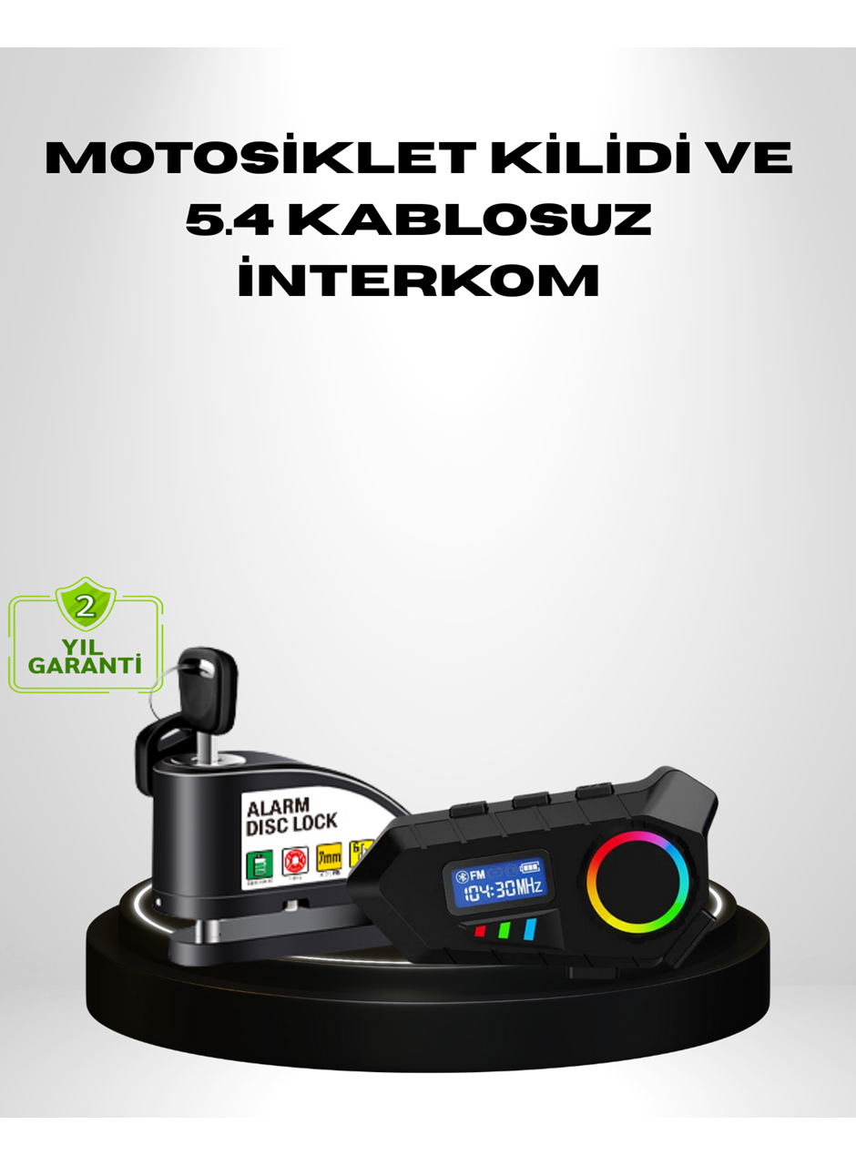 Motosiklet ve Günlük Kullanım İçin Bluetooth Hoparlör ve Disk Kilidi Seti