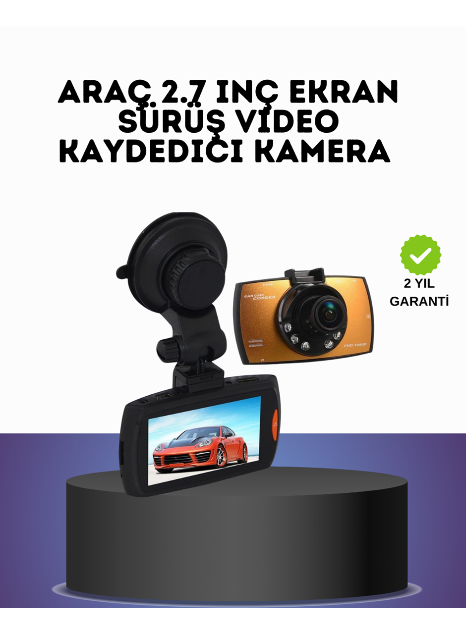HD Araç Kamerası 2.7 İnç Ekran G Sensor Destekli