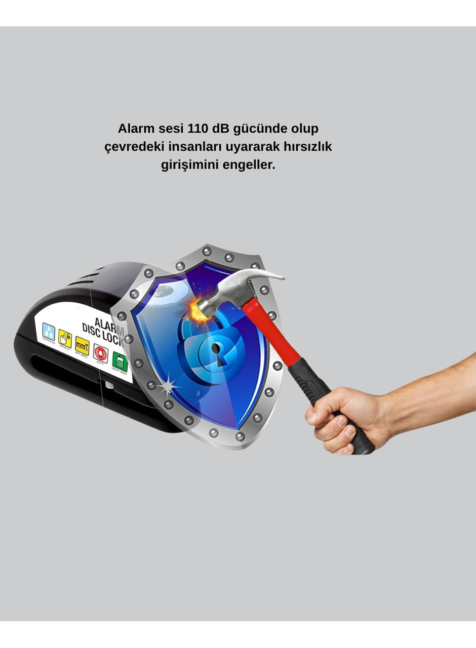 Motosiklet ve Günlük Kullanım İçin Bluetooth Hoparlör ve Disk Kilidi Seti