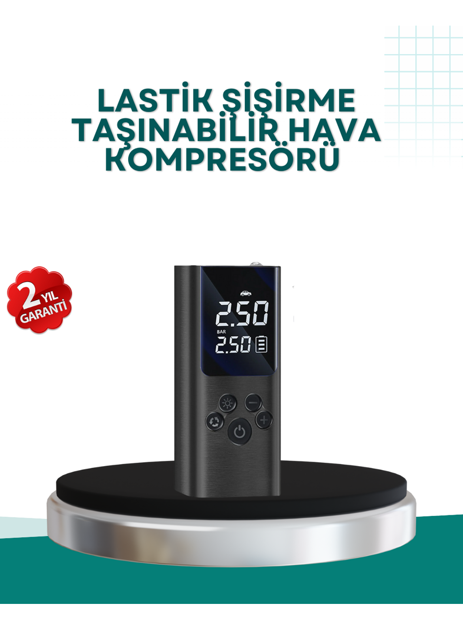 LED Işıklı Dijital Hava Pompası Araba Bisiklet Uyumlu