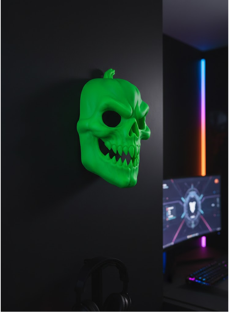 Yeşil Korku Temalı Maske Cadılar Bayramı Dekor