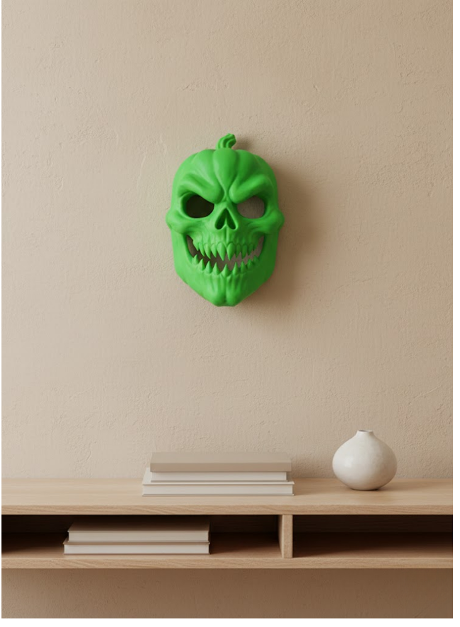 Yeşil Dekoratif Korku Maskesi Duvar Süsü