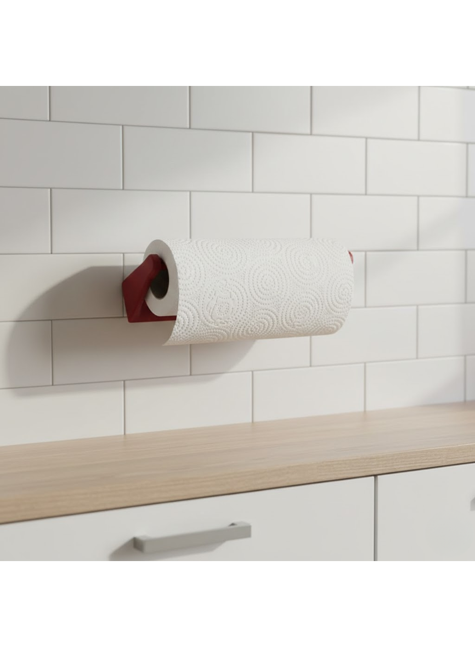 Kırmızı Peçete Tutucu Dayanıklı Duvar Tipi Kağıt Havlu Askısı