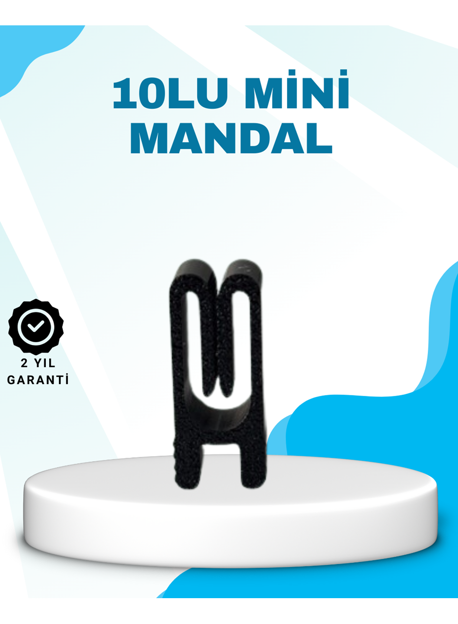 Poşet Kapatma Mandalı Hava Geçirmez Siyah 10 Adet Set