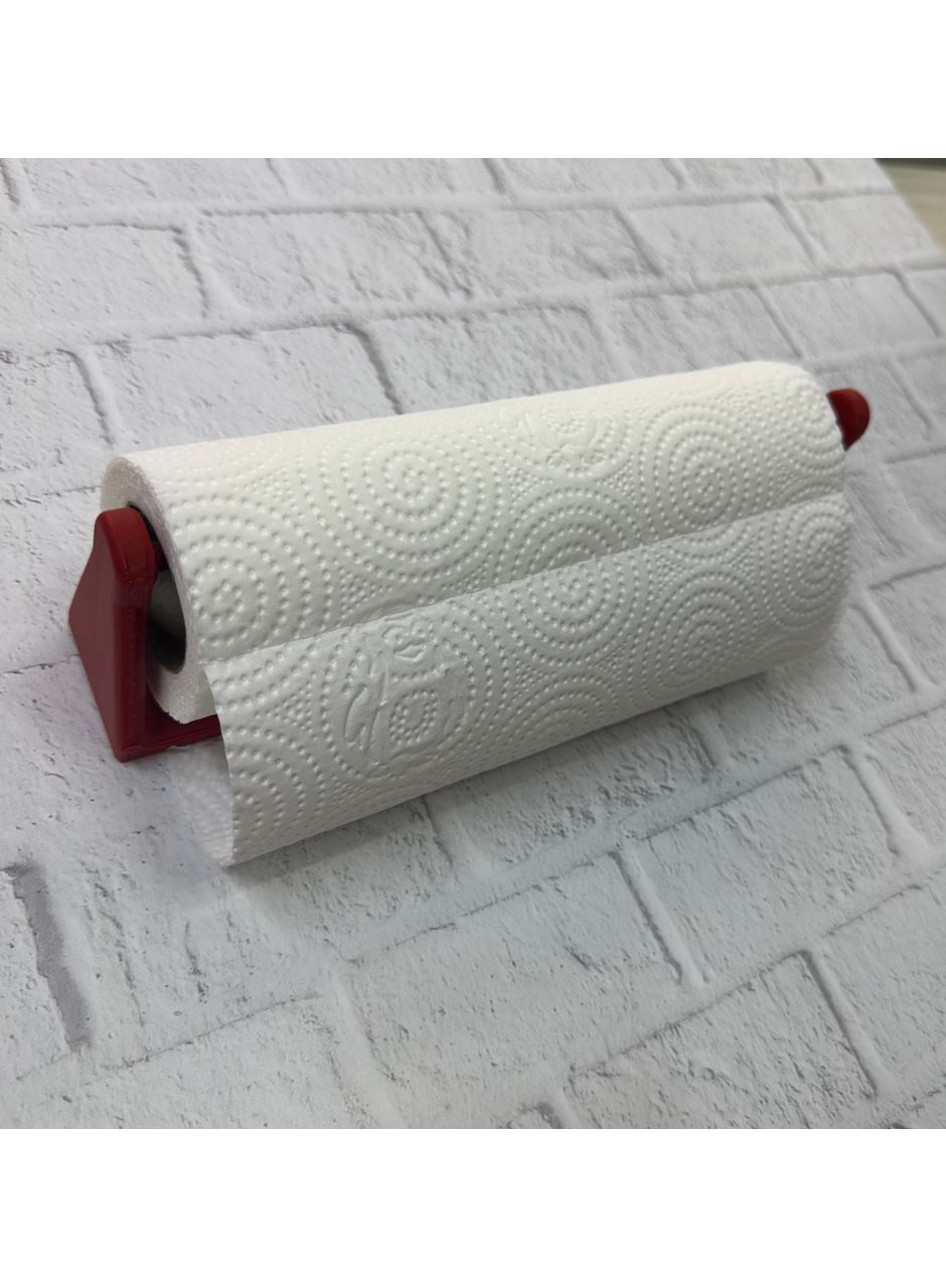 Dekoratif Kırmızı Kağıt Havlu Tutucu Duvar Askılı Model