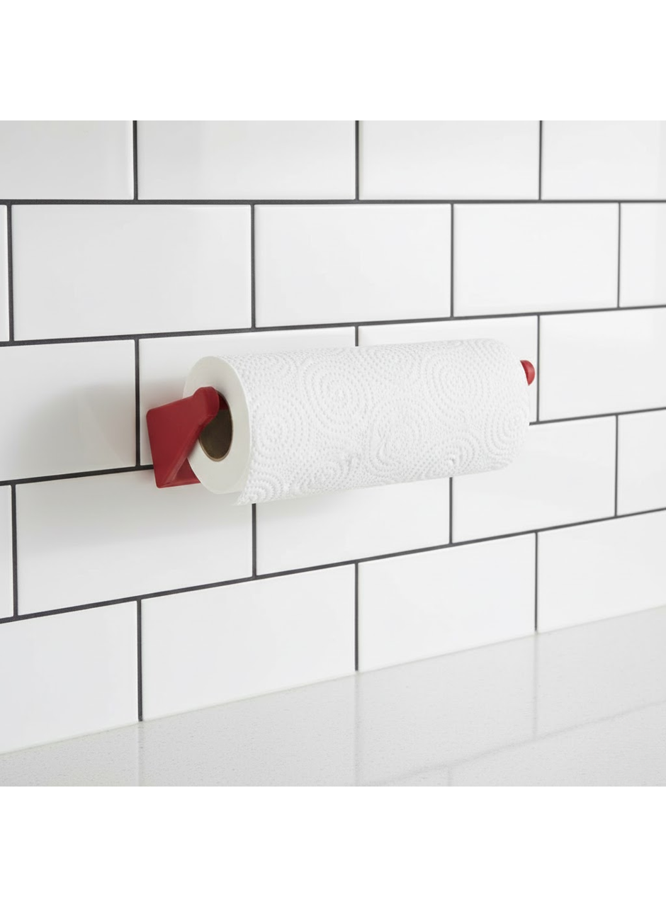 Kırmızı Peçete Askısı Mutfak Duvar Tipi Peçetelik Organizer