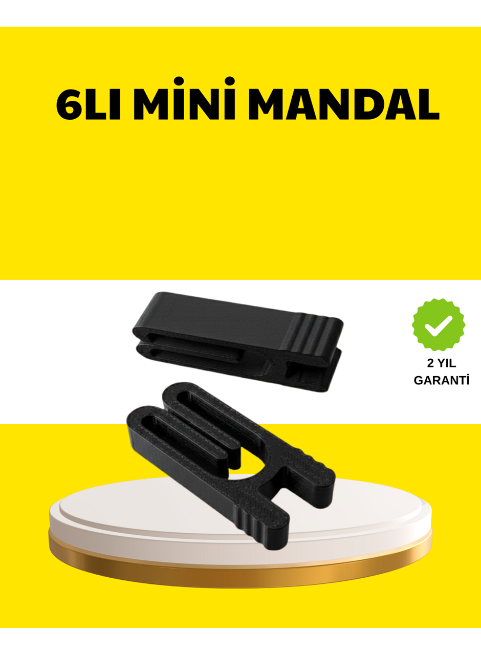 Tekrar Kullanılabilir Poşet Mandalı Siyah 6’lı Set