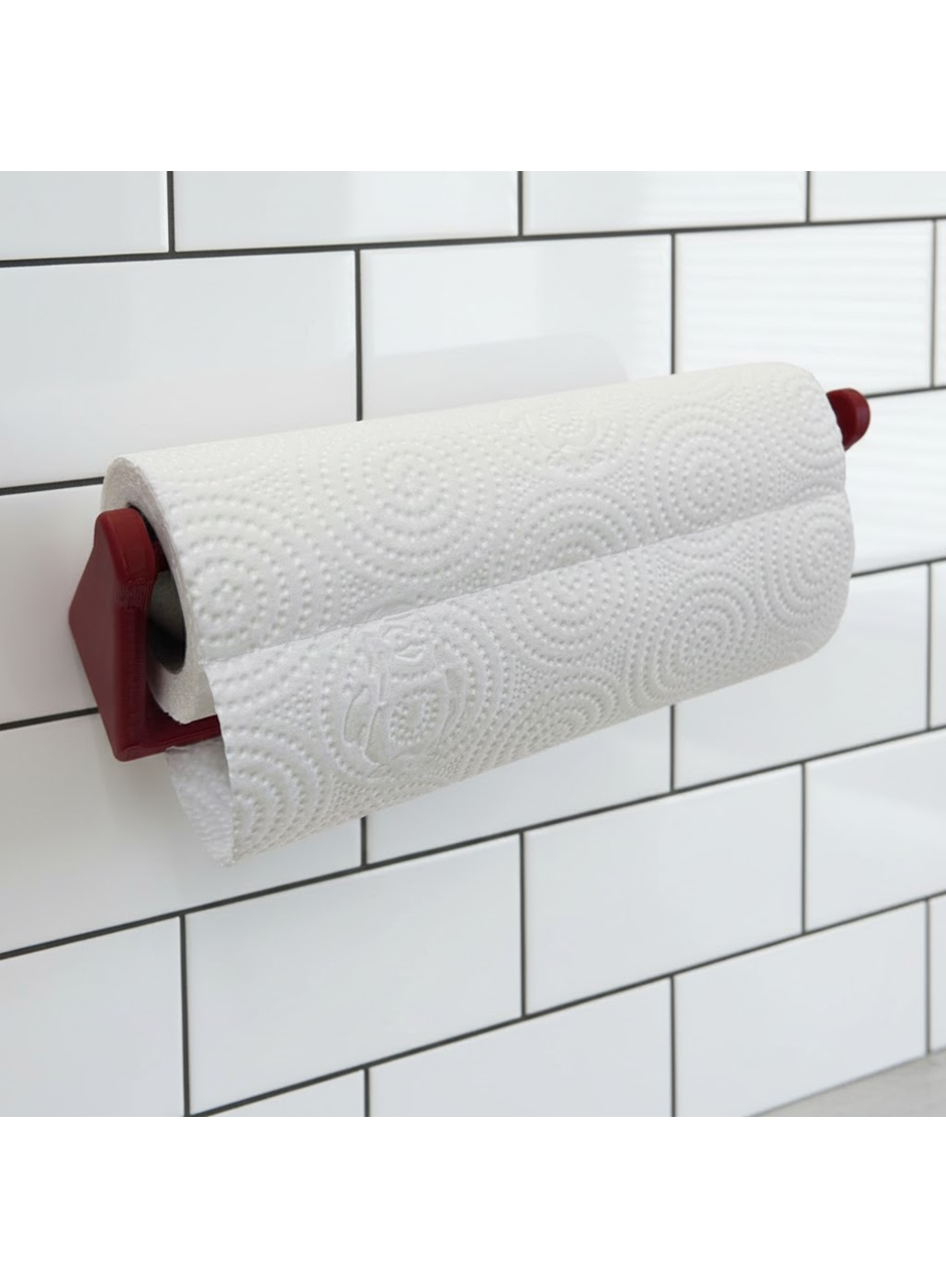 Kırmızı Peçete Tutucu Duvara Monte Pratik Kağıt Havlu Askısı