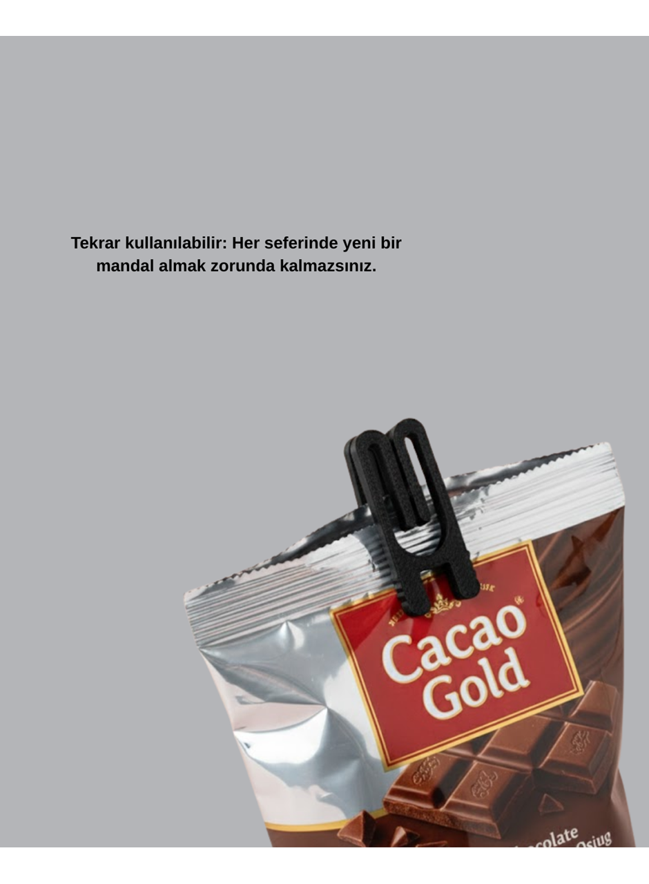 Cips Kahve ve Bakliyat İçin Poşet Kapatma Mandalı