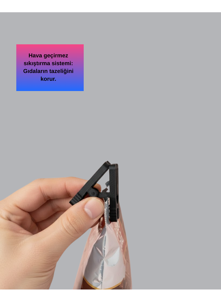 Cips Kahve ve Bakliyat İçin Poşet Kapatma Mandalı