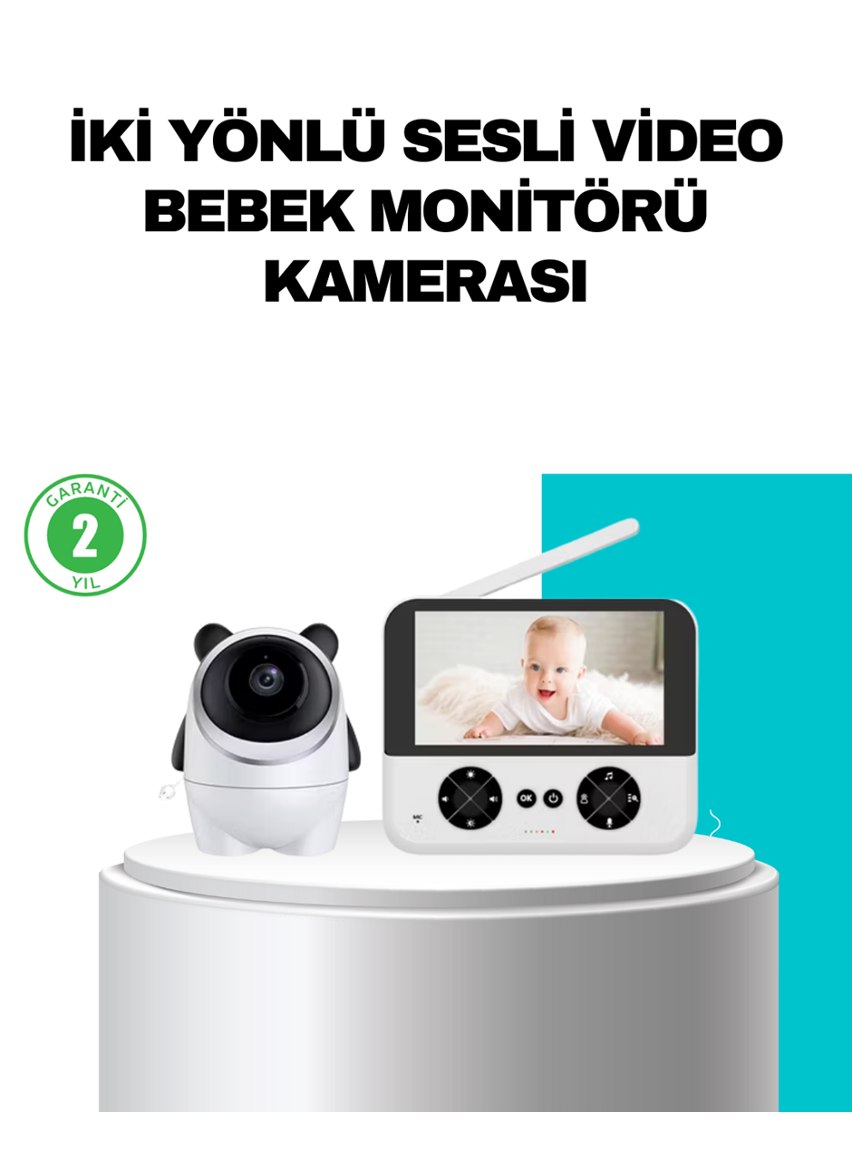 720P Bebek Kamerası Uzaktan Kontrollü Gece Görüşlü Monitör