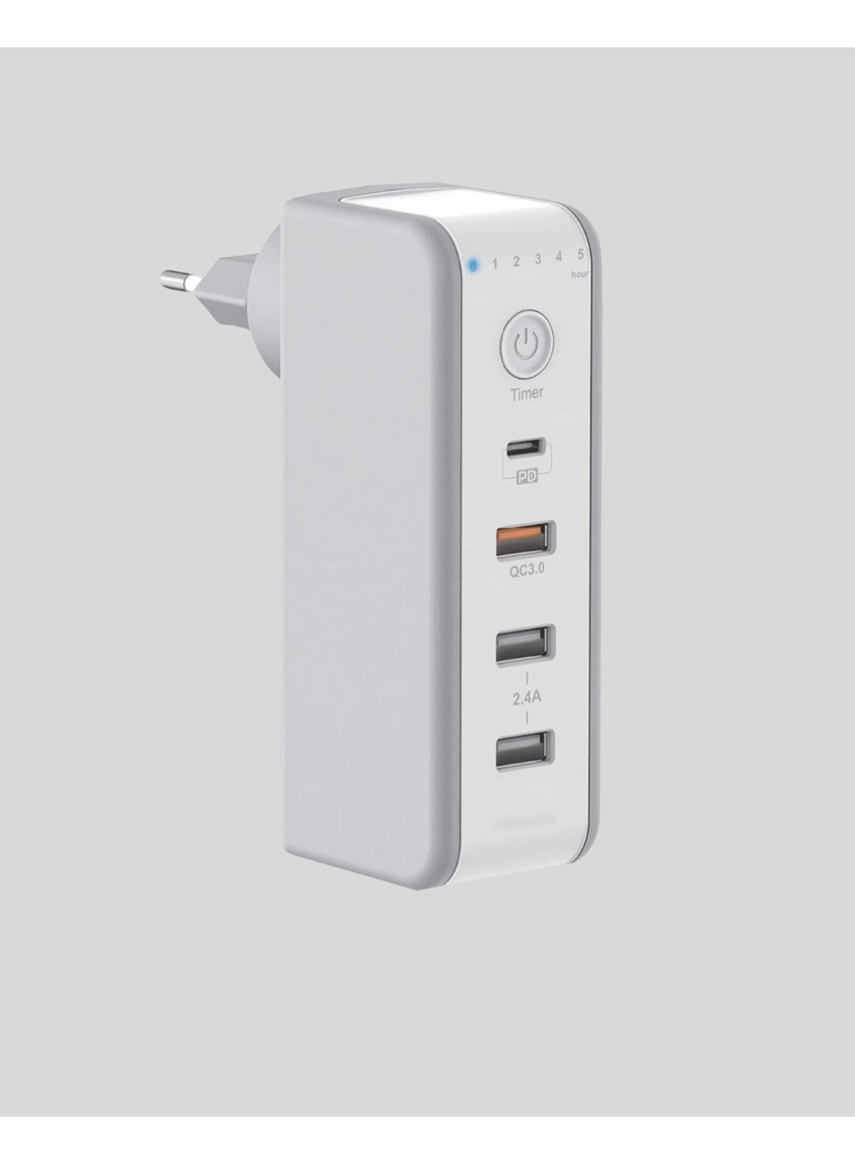 30W Type C Şarj Cihazı Zamanlayıcılı Çok Portlu Tasarım