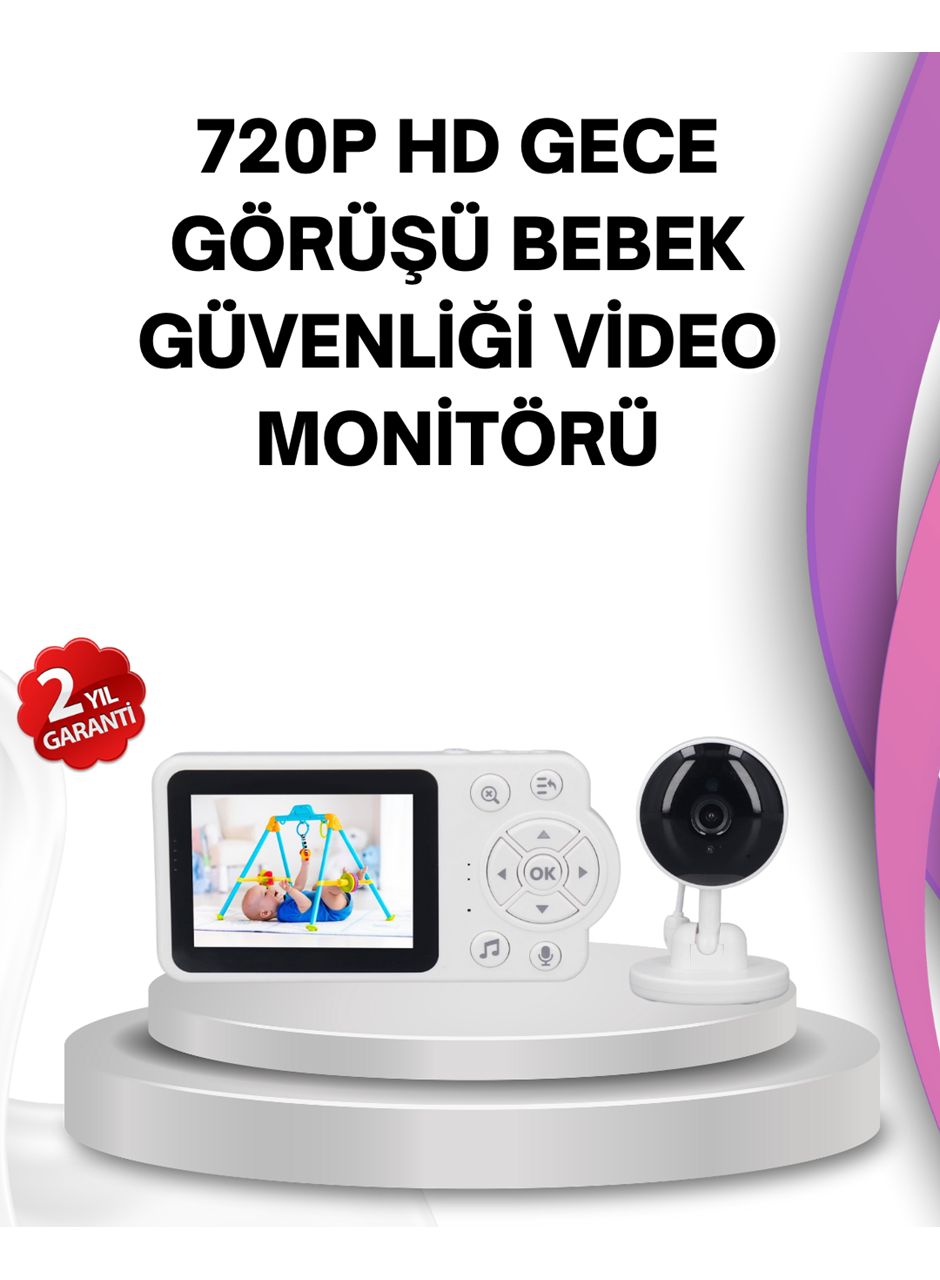 Gece Görüşlü Bebek Kamerası Ninni ve Alarm Özellikli