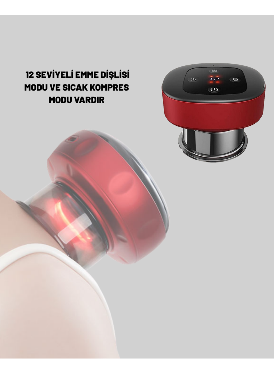 4’ü 1 Arada Elektrikli Çukurluk Masaj Seti Isı Masaj ve Kırmızı Işık