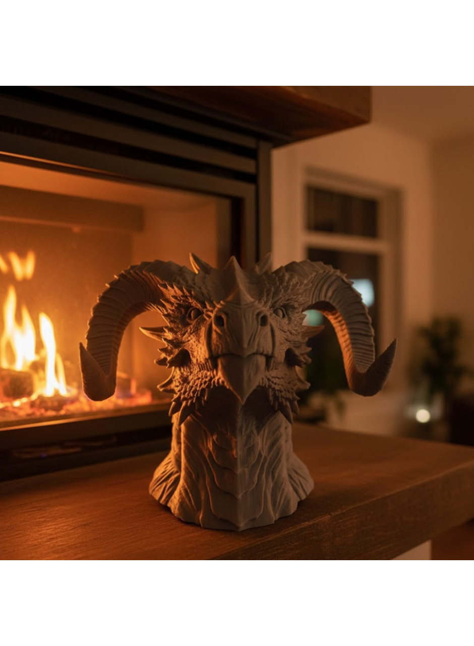 Dekoratif Ejderha Heykeli Özel Tasarım Mitolojik Figür 22x17 cm
