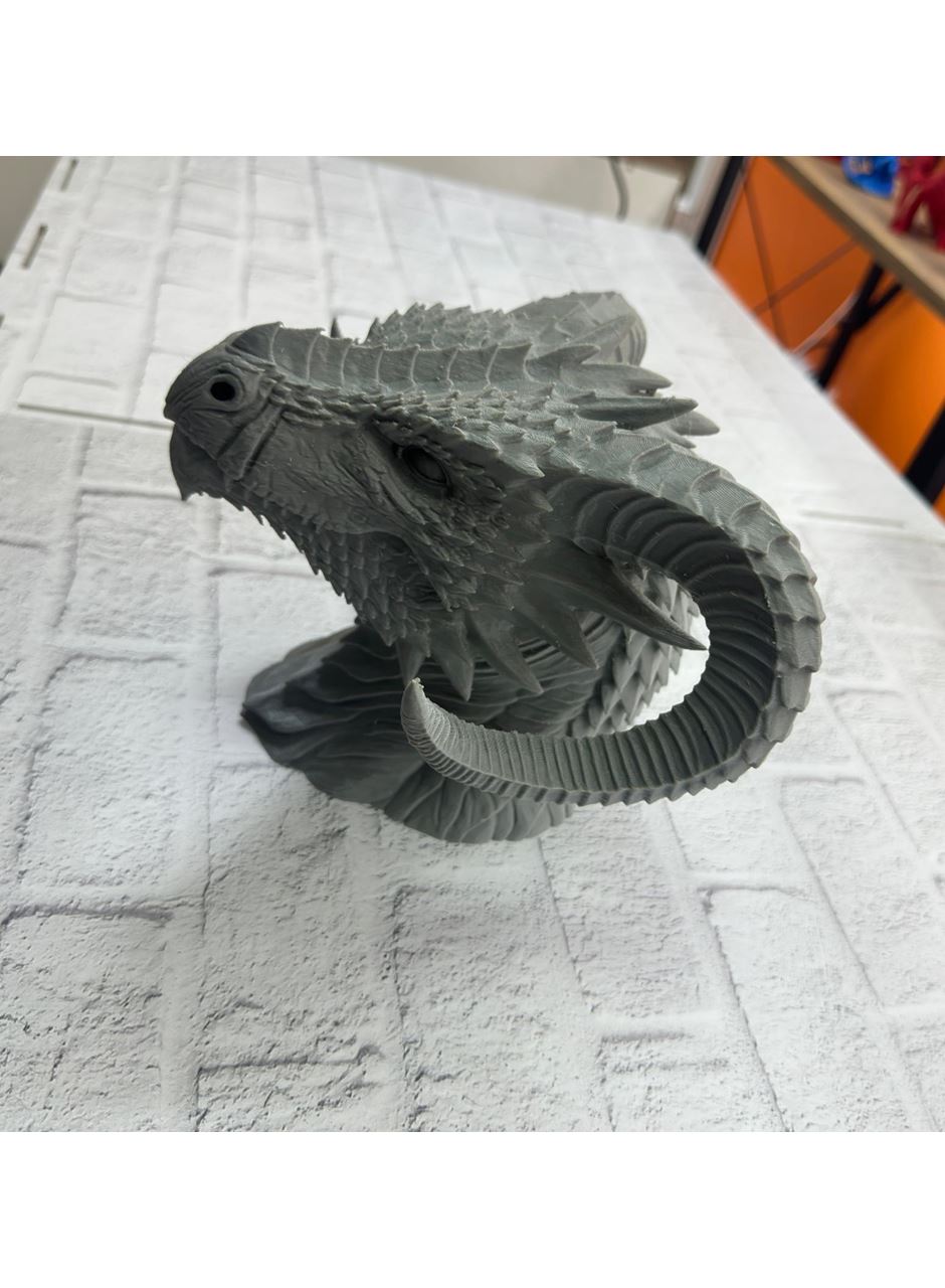 Dekoratif Ejderha Heykeli Özel Tasarım Mitolojik Figür 22x17 cm