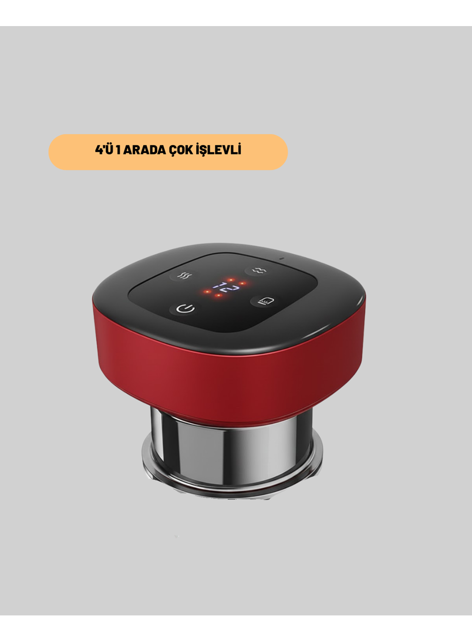 Elektrikli Vakumlu Çukurluk Masaj Aleti Isıtmalı ve Kırmızı Işıklı Terapi Seti