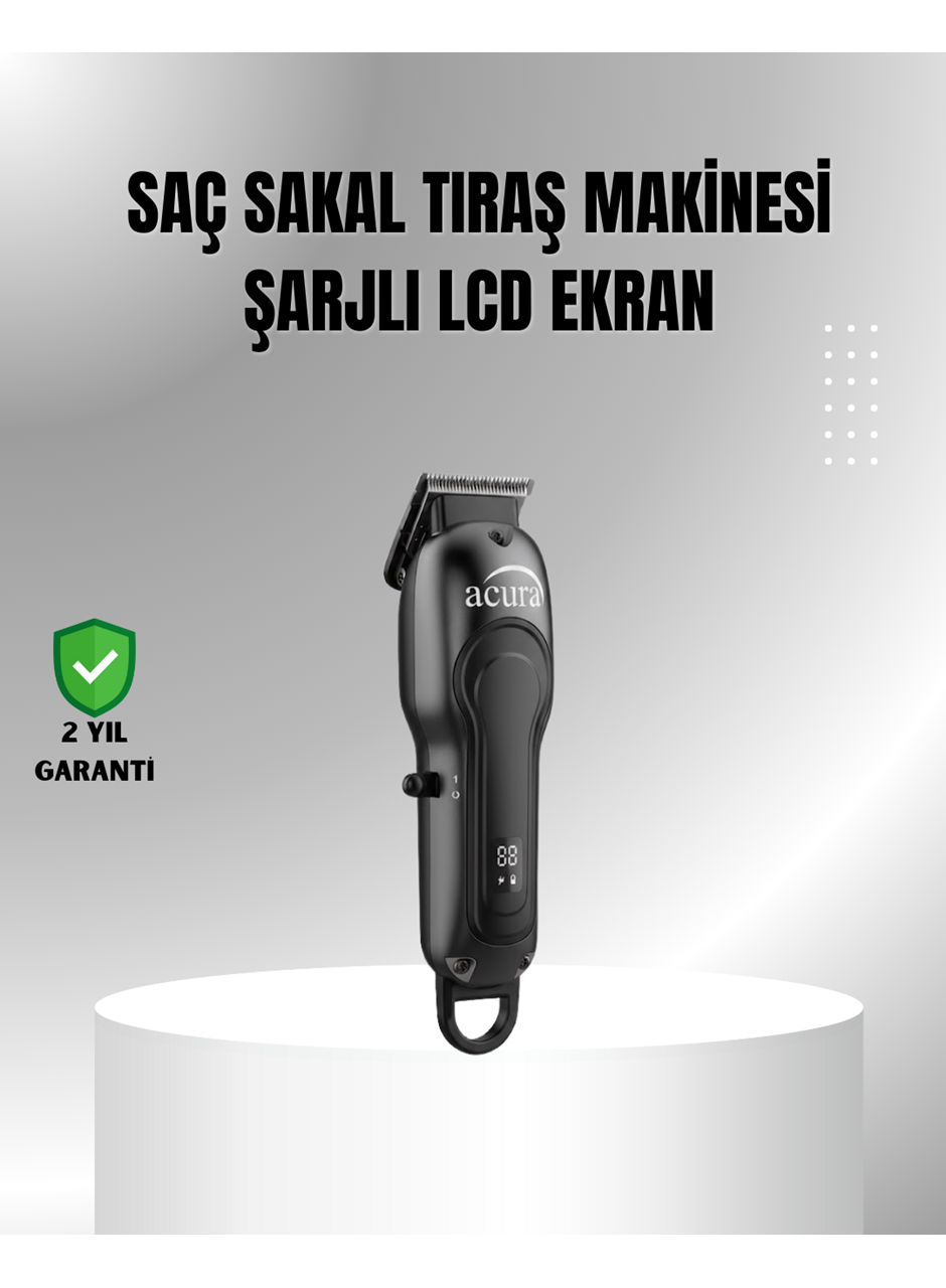 7000 RPM Güçlü Motorlu LCD Göstergeli Şarjlı Tıraş Makinesi