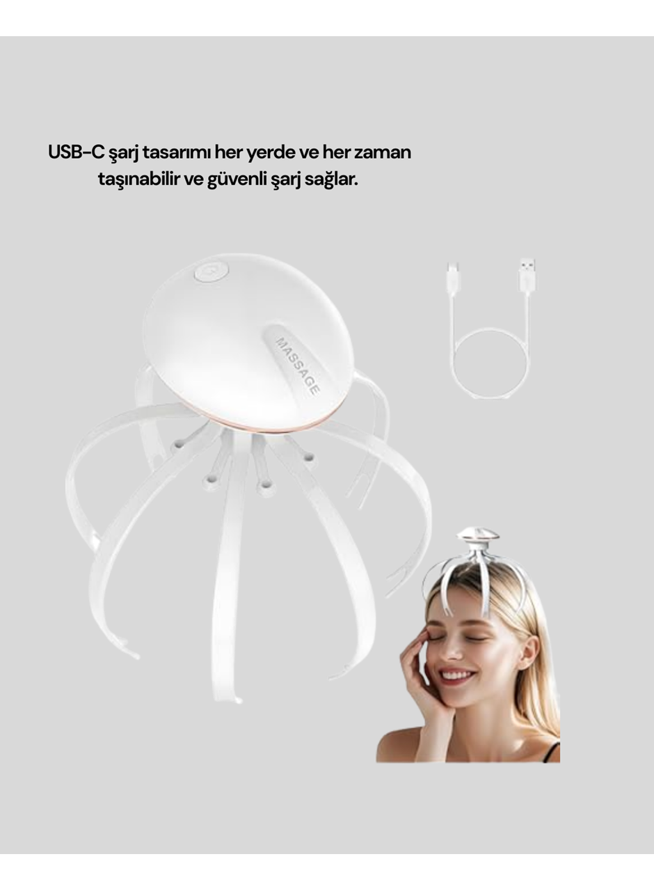 3 Kademeli Elektrikli Kafa Masaj Aleti Stres Giderici Ev Tipi Masaj