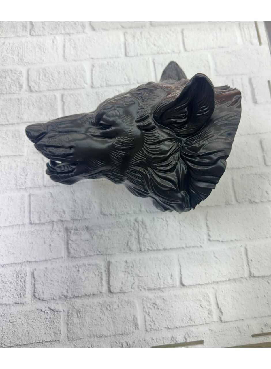 Siyah Ayı Figürü Duvar Dekoru Asılabilir Hediyelik Heykel 25x19 cm