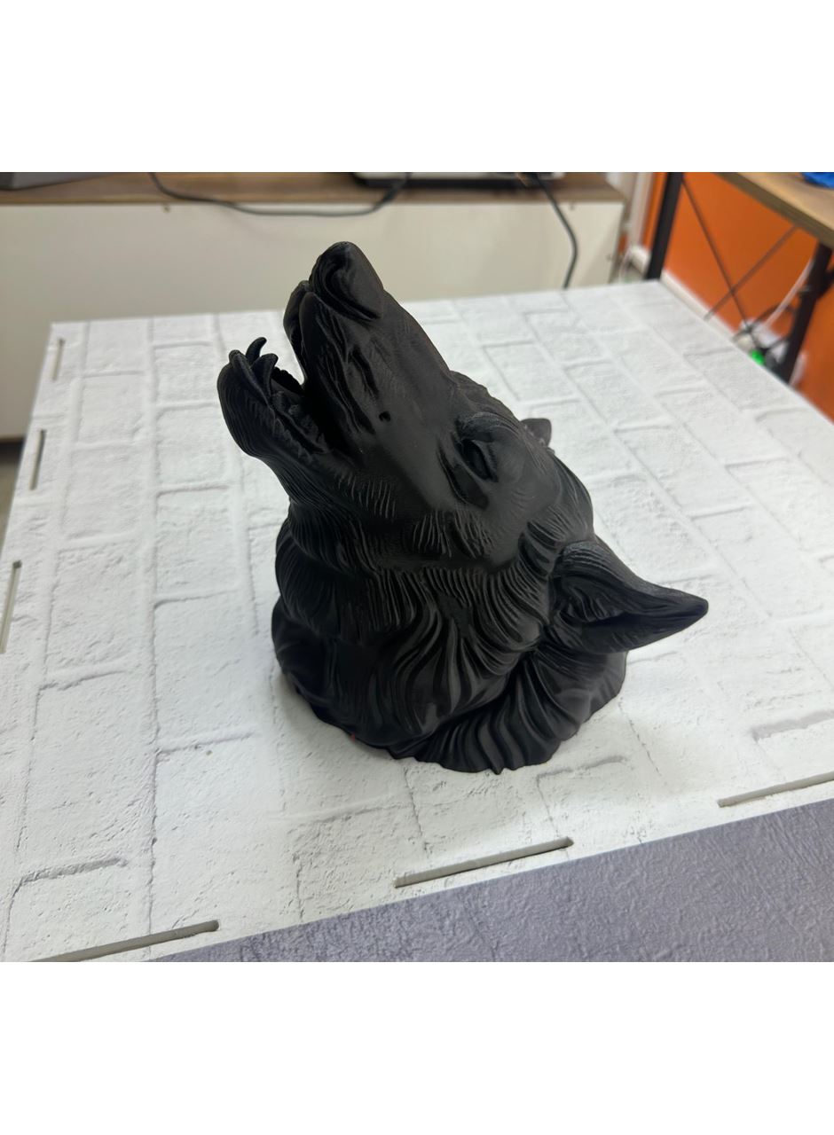 3D Siyah Ayı Başı Duvar Süsü Özel Tasarım Dekoratif Heykel 25x19 cm