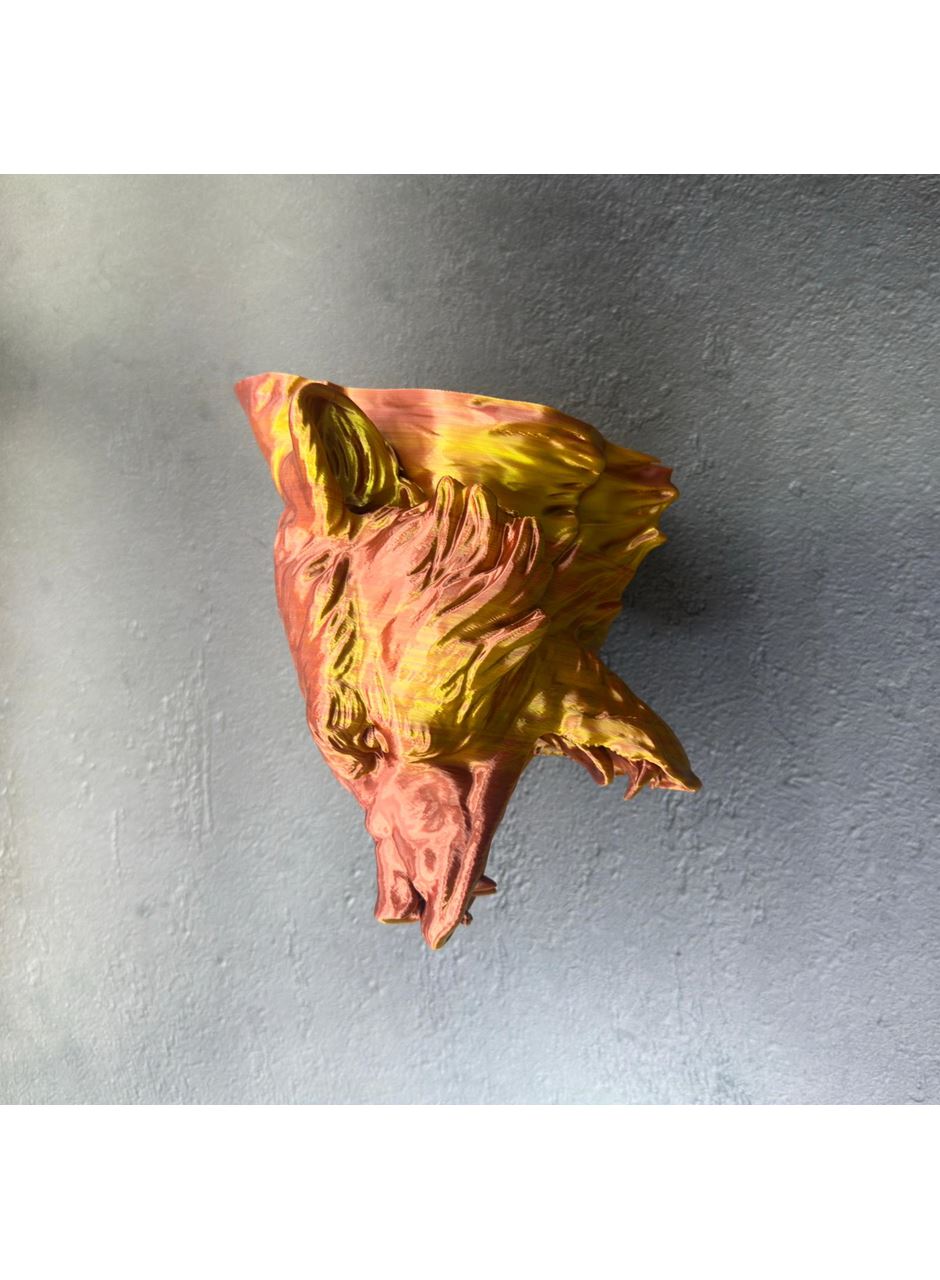 Gold Red Jaguar Başı Duvar Aksesuarı Asılabilir Dekoratif 20x16 cm