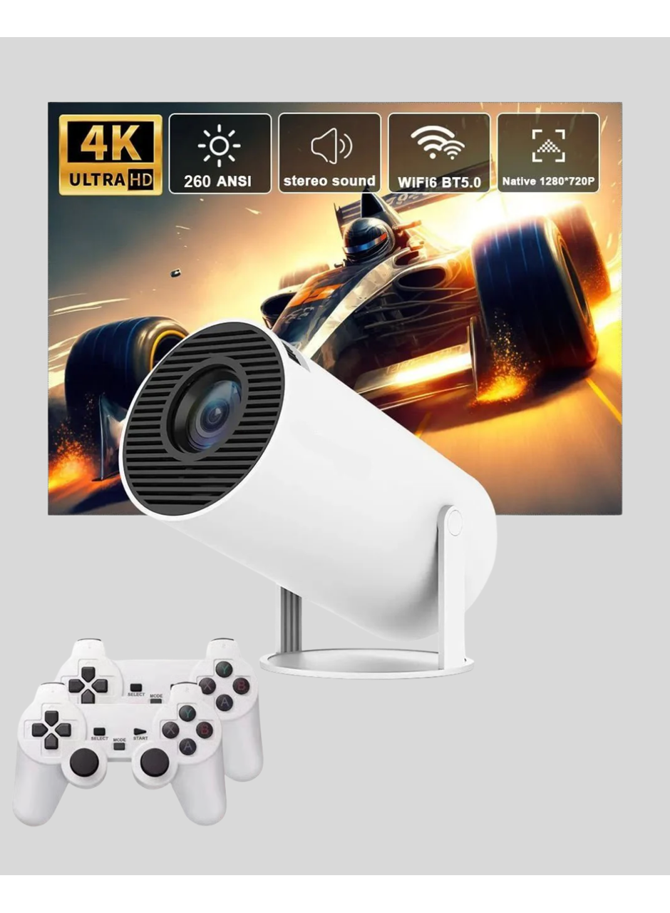 Kablosuz Mini Projeksiyon Cihazı Oyun ve Film İçin Taşınabilir Ev Sineması