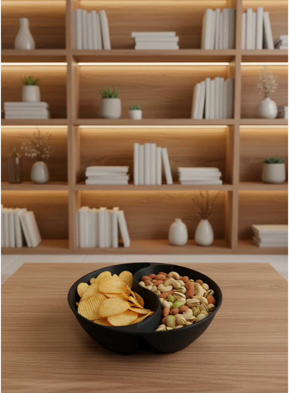 Siyah Çerezlik Kase Seti 4 Adet 3x12 cm