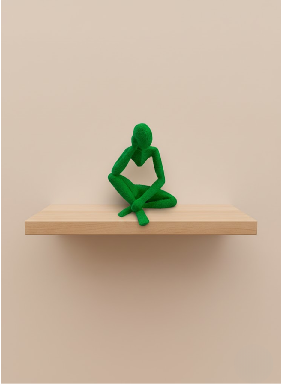 Minimal İnsan Figürü Biblo Yeşil Ev ve Ofis Dekoru