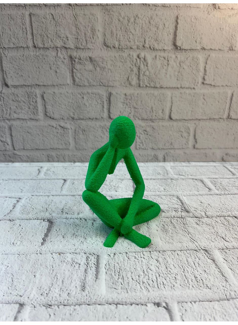 Minimal İnsan Figürü Biblo Yeşil Ev ve Ofis Dekoru