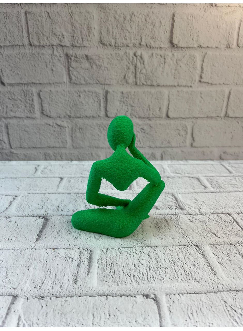 Dekoratif Yeşil İnsan Figürü Modern Masa ve Raf Süsü