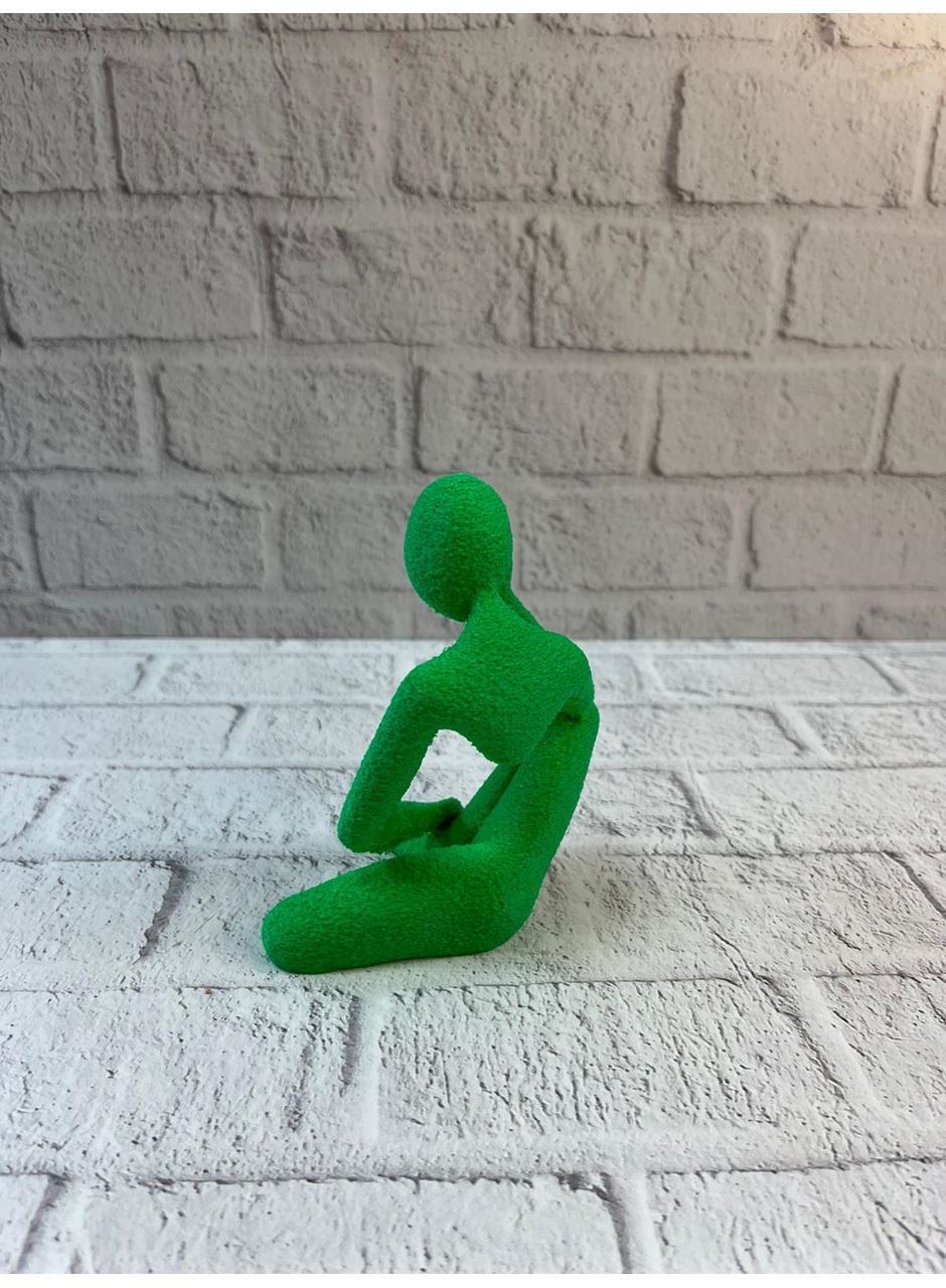 Dekoratif Yeşil İnsan Figürü Modern Masa ve Raf Süsü