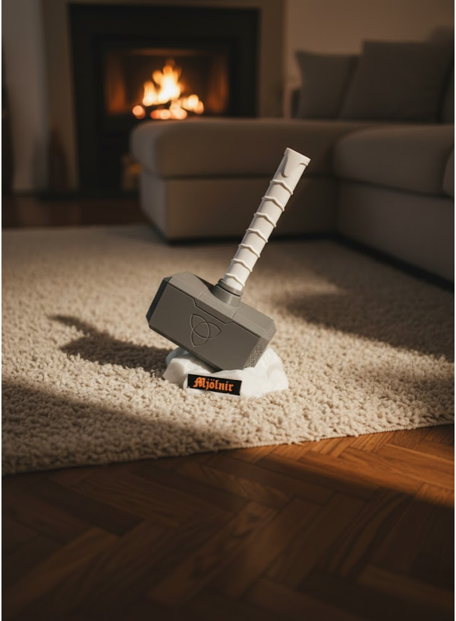 Thor Çekici Dekoratif Figür Mitolojik ve Fantastik Ev Aksesuarı 20x34 cm