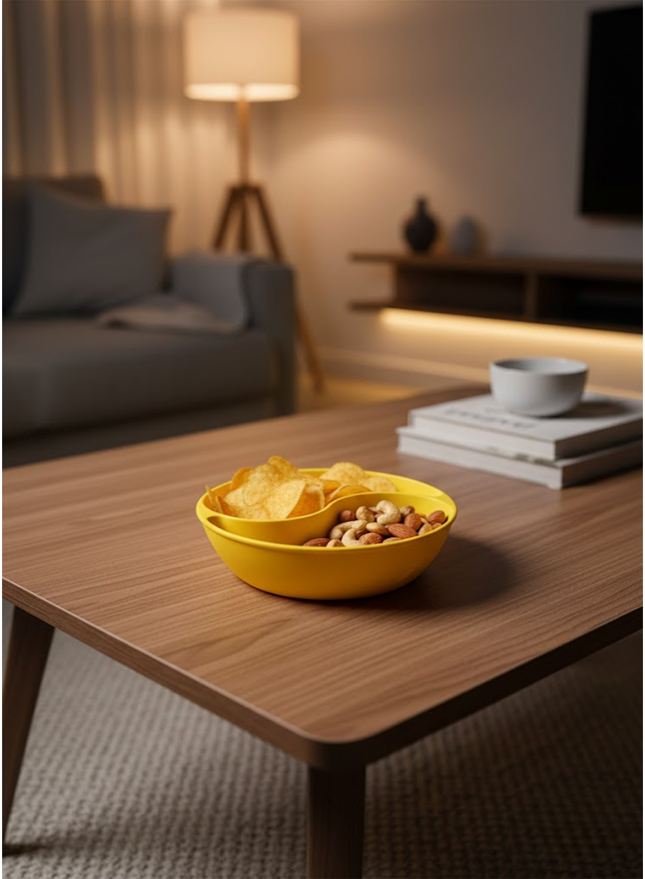 Sarı Çerezlik Kase Seti 4 Adet 3x12 cm