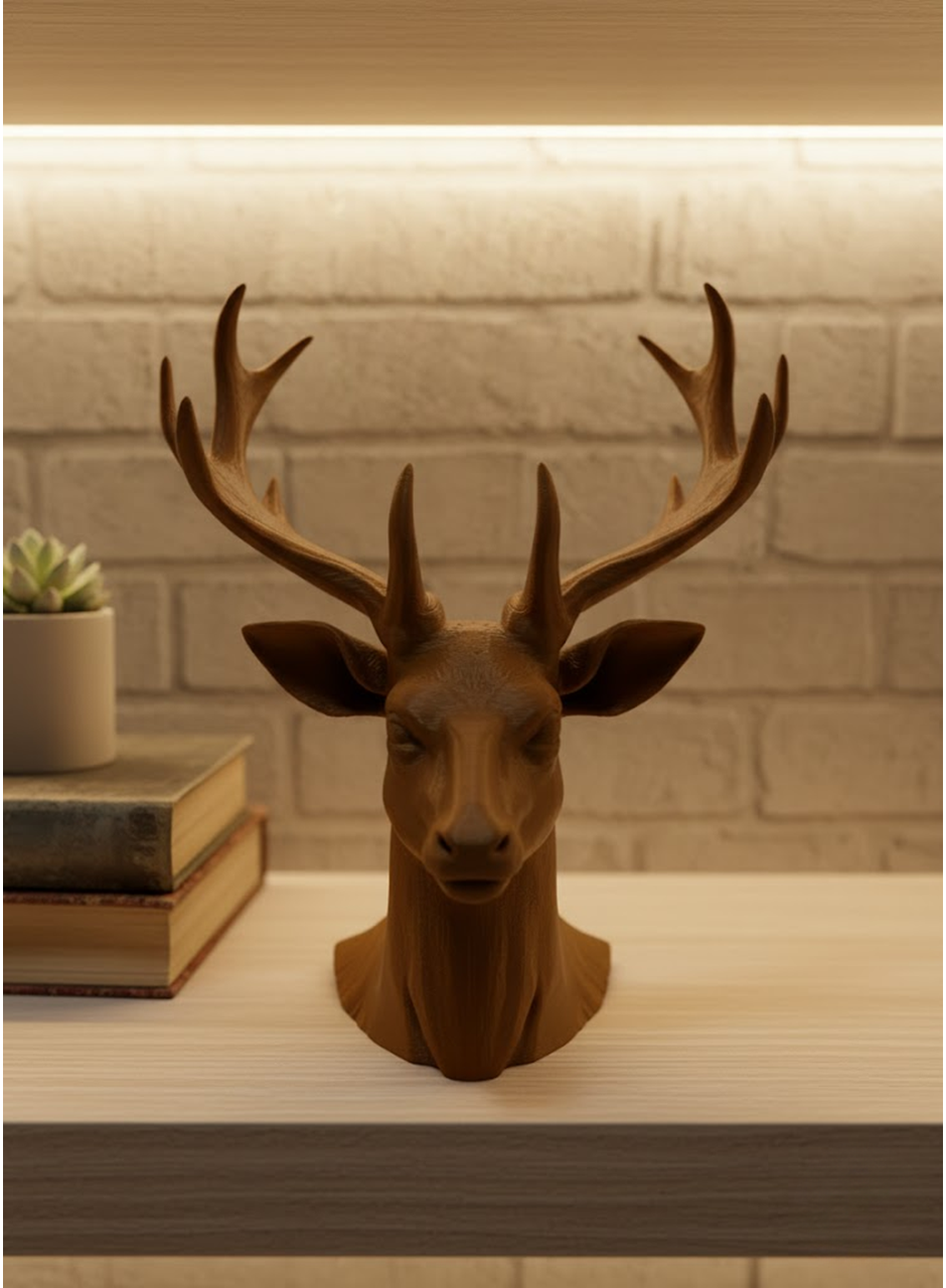 Kahverengi Geyik Biblo 23 cm Dekoratif Şık Tasarım