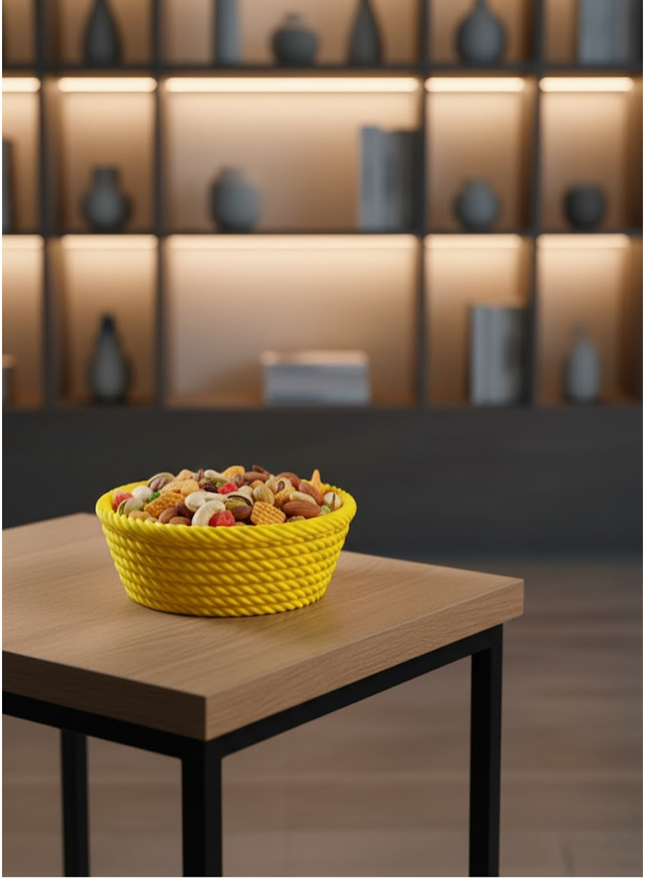 Yuvarlak Çerezlik Sarı Şık Tasarım ve Kompakt Boyut