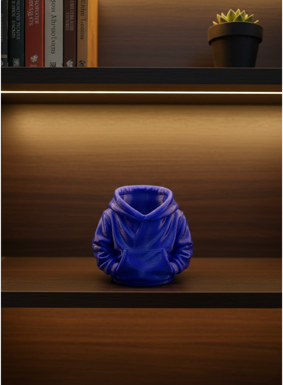 Dekoratif Lacivert Hoodie Kalemlik 10x10 cm