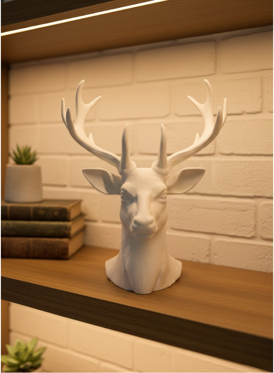 Dekoratif Beyaz Geyik Biblo Salon ve Raf Dekoru