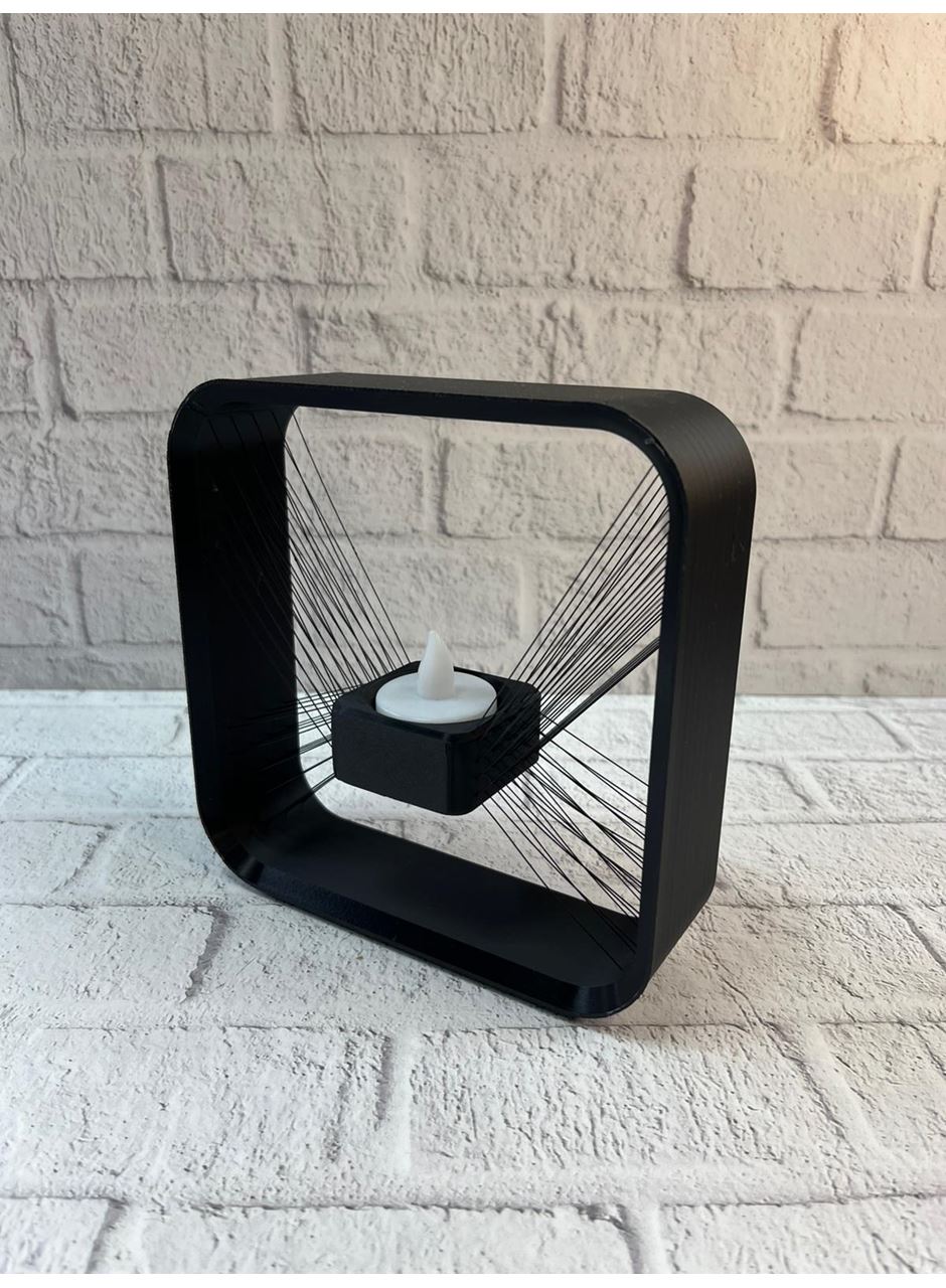 Kare Askılı Mumluk Duvara Asılan Şık Dekoratif Mumluk 16×16 cm