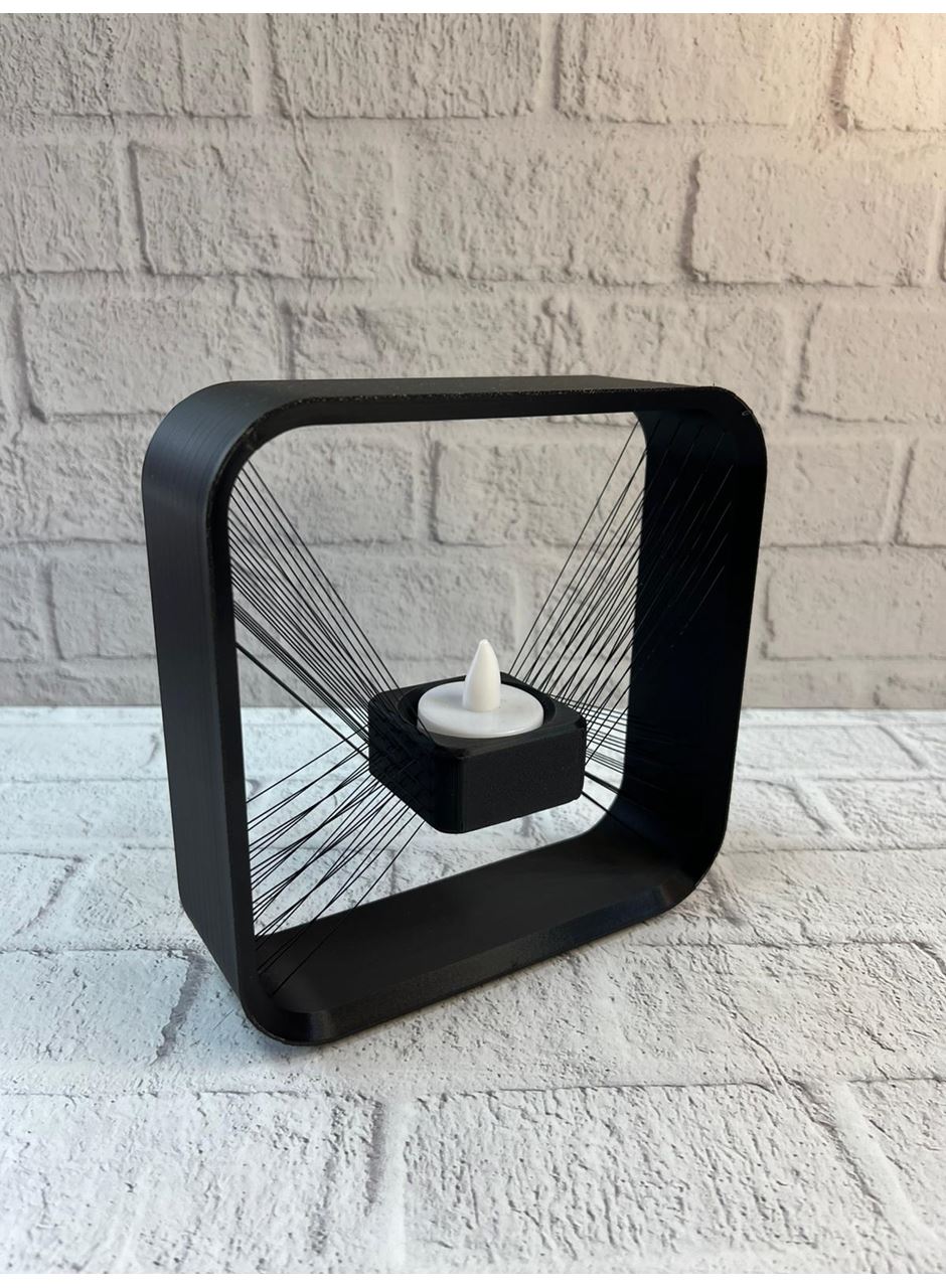 Kare Askılı Mumluk Duvara Asılan Şık Dekoratif Mumluk 16×16 cm