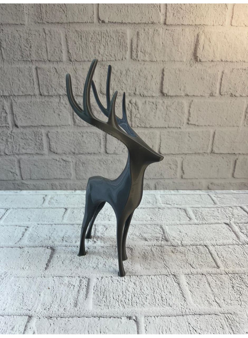 Gri Geyik Biblo Minimal Tasarım Şık Ev Aksesuarı