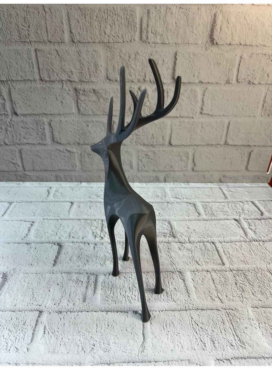 Gri Geyik Biblo Minimal Tasarım Şık Ev Aksesuarı