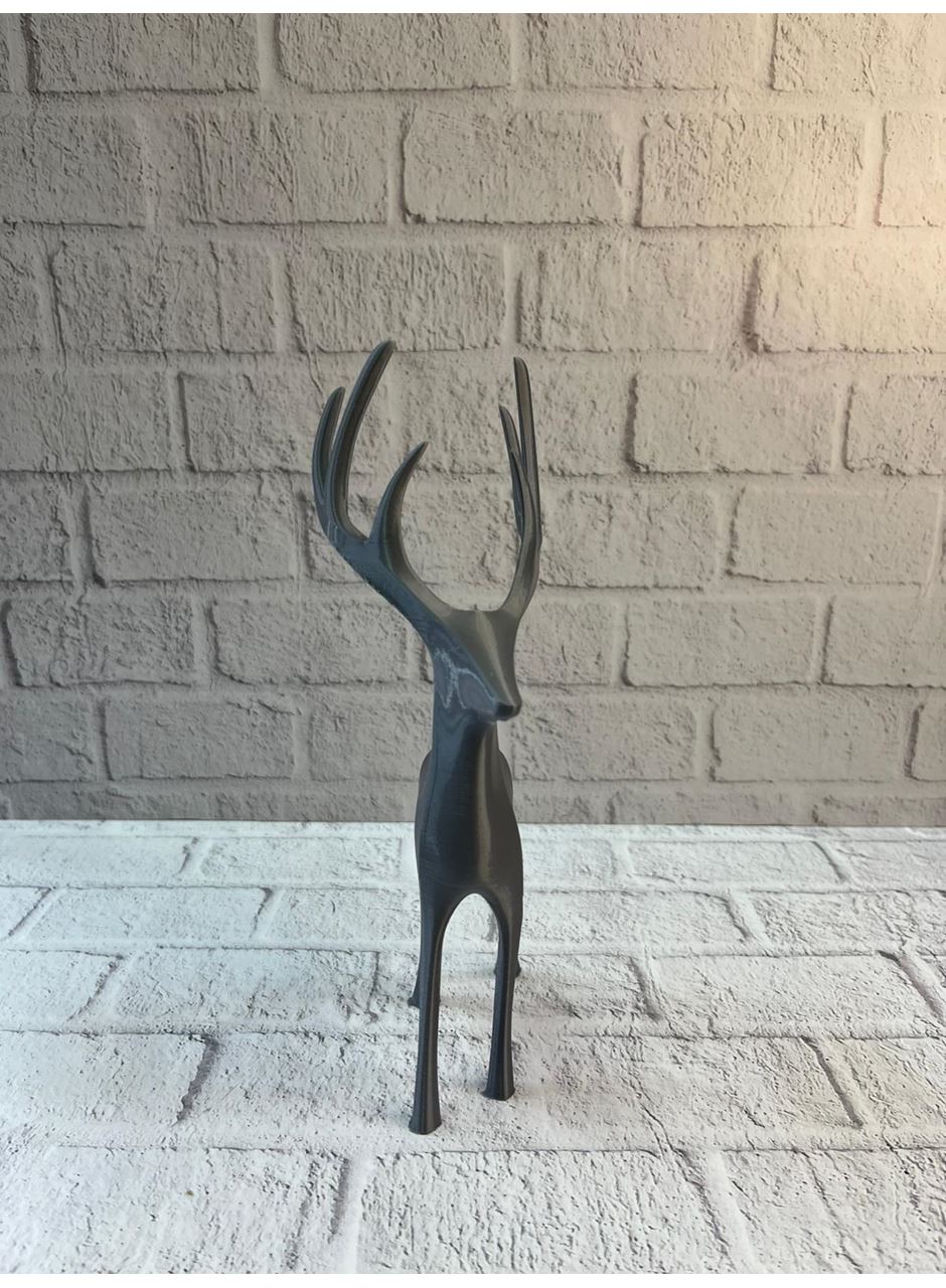 Gri Geyik Biblo Minimal Tasarım Şık Ev Aksesuarı