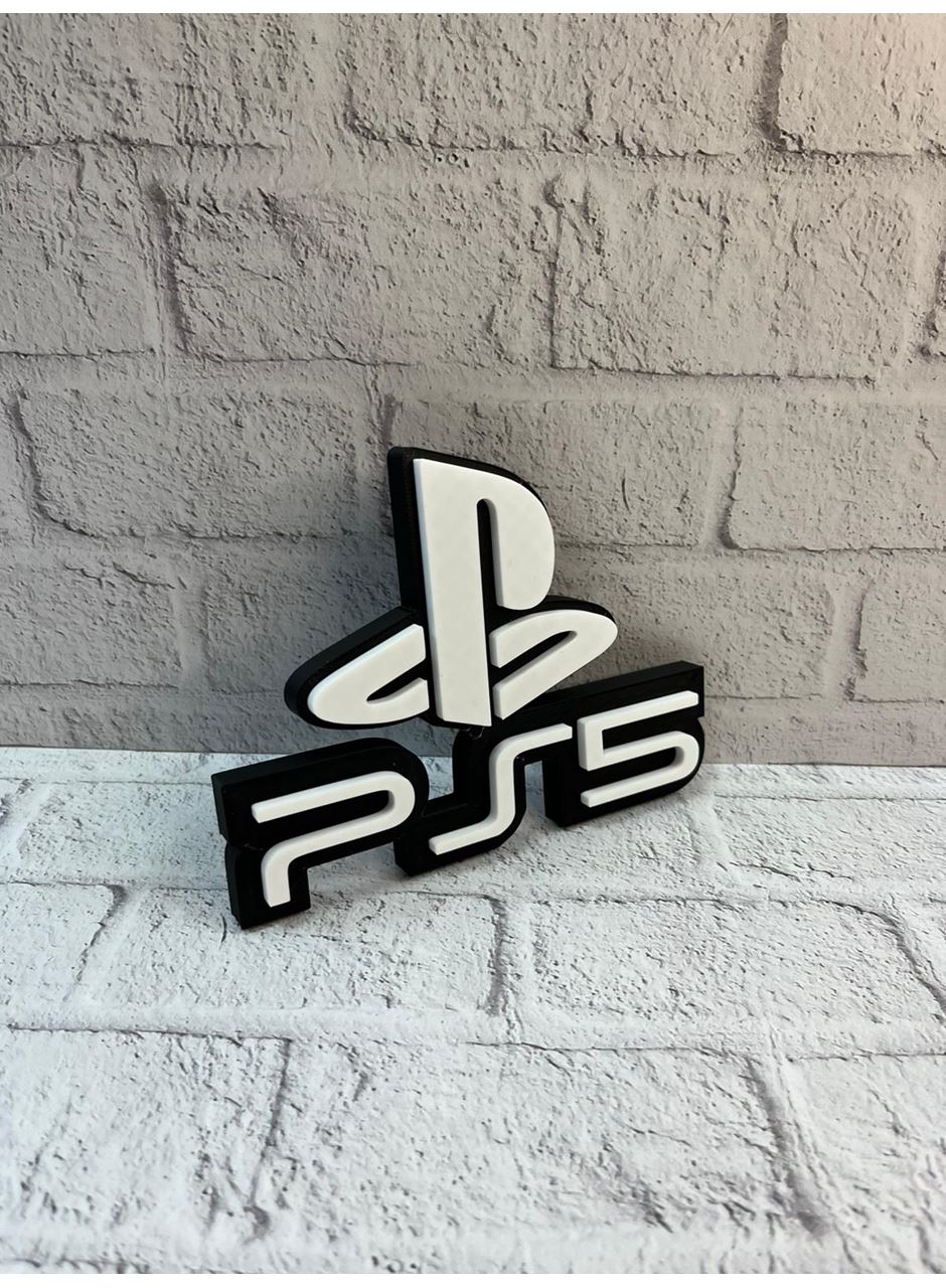 PlayStation 5 Logo Duvar Dekoru Minimal Tasarım 16×12 cm